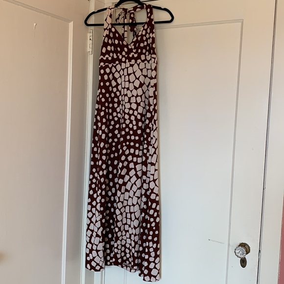 Diane Von Furstenburg Vintage Silk Halter Maxi Dress Size 4 - Picture 5 of 11